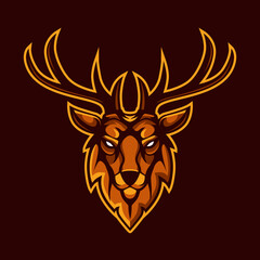 Deer Head Animal Mascot Illustration