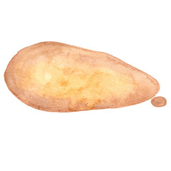 Brown color water drop frame watercolor for decoration on coffee cafe and historical concept.