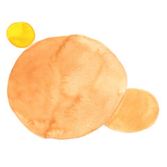 Brown color oval frame watercolor for decoration on coffee cafe and historical concept.