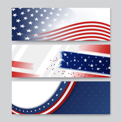 4th July Independence Day of United States America celebration banner background with American flag. Vector illustration. Designed for flyers, template, ads, posters, social media and decorations.