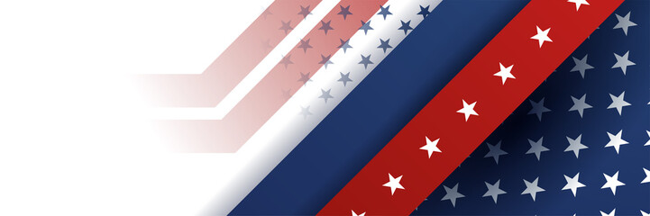 4th July Independence Day of United States America celebration banner background with American flag. Vector illustration. Designed for flyers, template, ads, posters, social media and decorations.