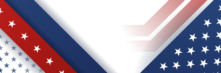 4th July Independence Day of United States America celebration banner background with American flag. Vector illustration. Designed for flyers, template, ads, posters, social media and decorations.