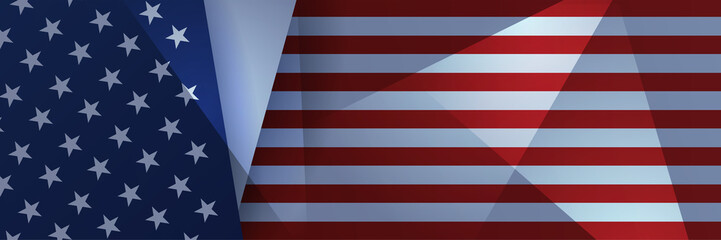 Obraz premium 4th July Independence Day of United States America celebration banner background with American flag. Vector illustration. Designed for flyers, template, ads, posters, social media and decorations.