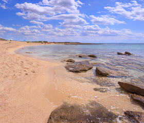 Torre Colimena Beach in Apulia, region of southern Italy,  stretches inside the Nature Park “Palude del Conte e Duna Costiera”, offering a corner of paradise in Salento.