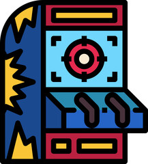 shooting simulator color outline icon