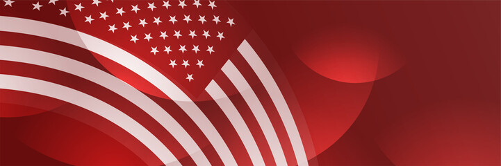 Happy 4th of July Independence day with USA red banner background. Universal America banner. Memorial day in the united states - remember and honor banner background vector illustration