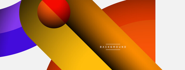 Trendy shapes, color minimal design composition, lines and shadows for wallpaper banner background or landing page