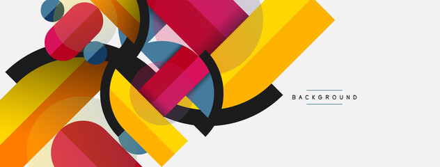 Round geometric shapes lines and circles. Vector template for wallpaper banner background or landing page