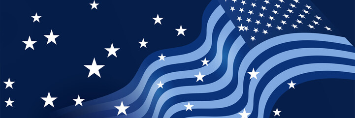Happy 4th of July Independence day with USA blue banner background. Universal America banner. Memorial day in the united states - remember and honor banner background vector illustration