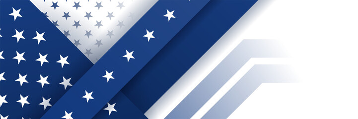 Happy 4th of July Independence day with USA blue banner background. Universal America banner. Memorial day in the united states - remember and honor banner background vector illustration