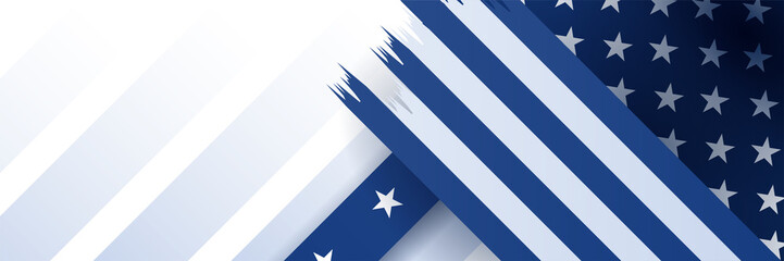 Happy 4th of July Independence day with USA blue banner background. Universal America banner. Memorial day in the united states - remember and honor banner background vector illustration