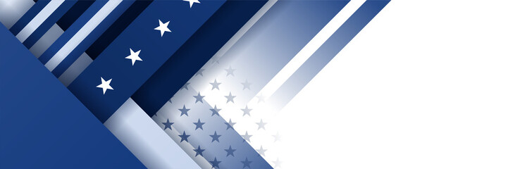 Happy 4th of July Independence day with USA blue banner background. Universal America banner. Memorial day in the united states - remember and honor banner background vector illustration