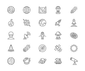 Icons set of universe. Collection of high quality outline. Vector illustration..