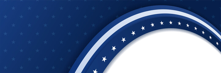 Happy 4th of July Independence day with USA blue banner background. Universal America banner. Memorial day in the united states - remember and honor banner background vector illustration