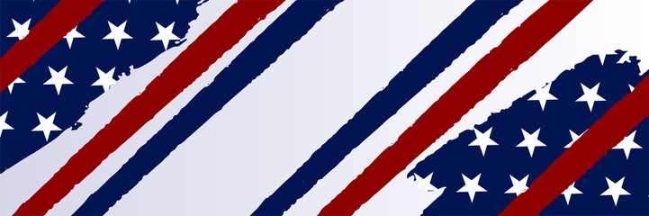 4th July Independence Day of United States America celebration banner background with American flag. Vector illustration. Designed for flyers, template, ads, posters, social media and decorations.