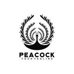 peacock luxury abstract logo design