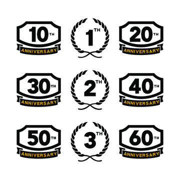 set of anniversary logo design