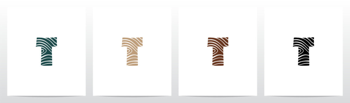 Tree Rings On Letter Logo Design T