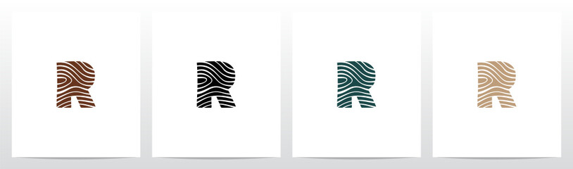 Tree Rings On Letter Logo Design R - obrazy, fototapety, plakaty