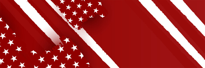 Fototapeta premium Happy 4th of July Independence day with USA red banner background. Universal America banner. Memorial day in the united states - remember and honor banner background vector illustration