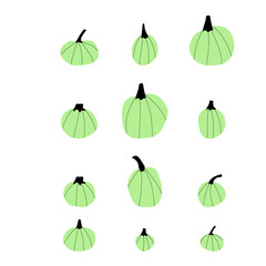 Autumn pumpkin plant Agriculture symbol. Fall decor. Fresh healthy food. Thanksgiving and Halloween Elements.