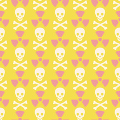 Danger Zone Skull Symbols Vector Seamless Pattern