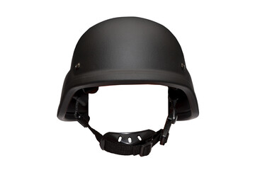 Advanced combat helmet of the US Armed Forces with a chin strap on a white background, isolate. Military equipment and equipment for soldiers. - obrazy, fototapety, plakaty