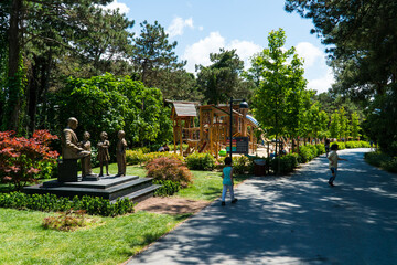 Ataturk kent ormani in Istanbul. Ataturk City Forest. Green spaces in Istanbul city. Green parks or...