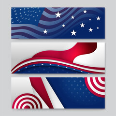 4th July Independence Day of United States America celebration banner background with American flag. Vector illustration. Designed for flyers, template, ads, posters, social media and decorations.