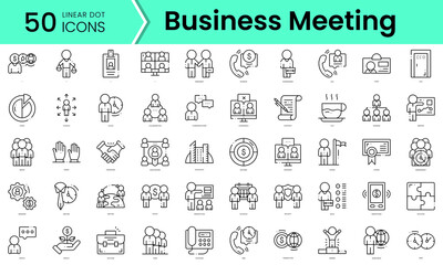 Fototapeta na wymiar business meeting Icons bundle. Linear dot style Icons. Vector illustration