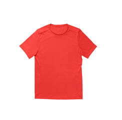 Red sport t-shirt with short sleeves isolated on white background