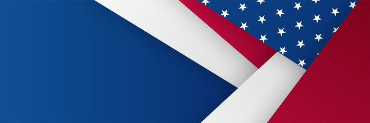 4th July Independence Day of United States America celebration banner background with American flag. Vector illustration. Designed for flyers, template, ads, posters, social media and decorations.