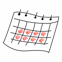 The icon of the diary sheet. Weekly schedule