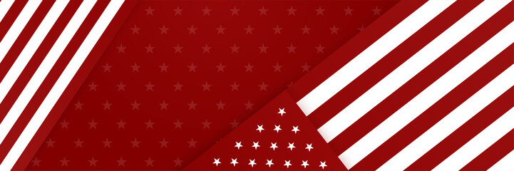 Happy 4th of July Independence day with USA red banner background. Universal America banner. Memorial day in the united states - remember and honor banner background vector illustration