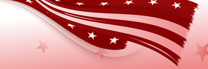Happy 4th of July Independence day with USA red banner background. Universal America banner. Memorial day in the united states - remember and honor banner background vector illustration