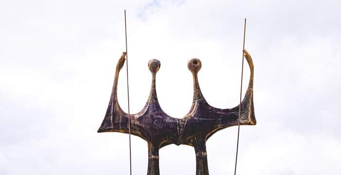 A Escultura "Os Candangos" localizada na Pra&ccedil;a dos Tr&ecirc;s Poderes. Obra do artista, Bruno Giorgi. Bras&iacute;lia, Distrito Federal - Brasil. 05 de Dezembro de 2021. 