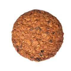 Cereal baked cookies isolated on the white background