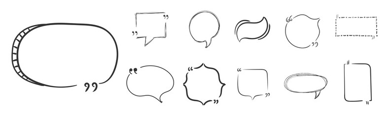 hand drawn speech bubble scribble, quote doodle