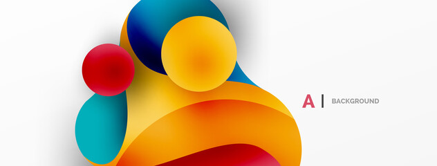 Geometric round shapes and circles abstract background. Wallpaper for concept of AI technology, blockchain, communication, 5G, science, business