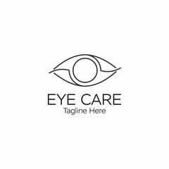 line art eye care logo design