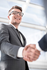 Fototapeta premium handshake of business partners .bottom view