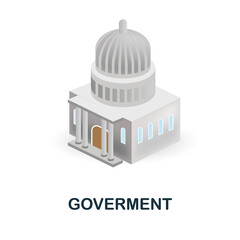 Goverment 3d icon Simple element from buildings collection. Creative Goverment icon for web design, templates, infographics and more