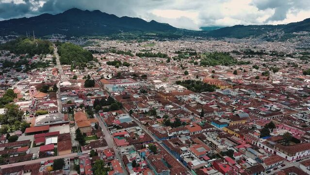 San Cristobal De Las Casas Magical Aerial Chiapas City Drone Mountain Above View
