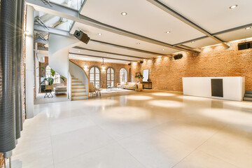 Spacious hall near living room in modern house