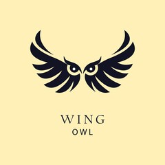 owl big wings black logo