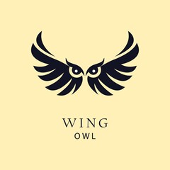 Fototapeta premium owl big wings black logo