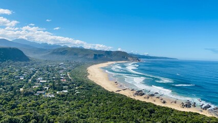Fototapeta premium Natures Valley Village and Beach, Western Cape, South Africa. Garden Route. 