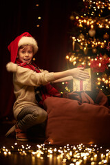 boy gets a xmas gift