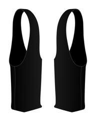 Black Bag Handles For Drinking Glasses Template On White Background, Vector File.