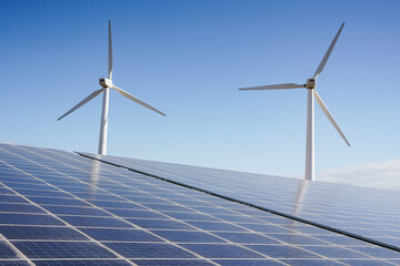 Solar panel and windmill farm - Alternative energy